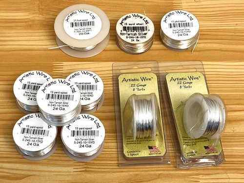 Variety Lot of 10 Rolls Artistic SILVER NON TARNISH BeadSmith Jewelry Beading