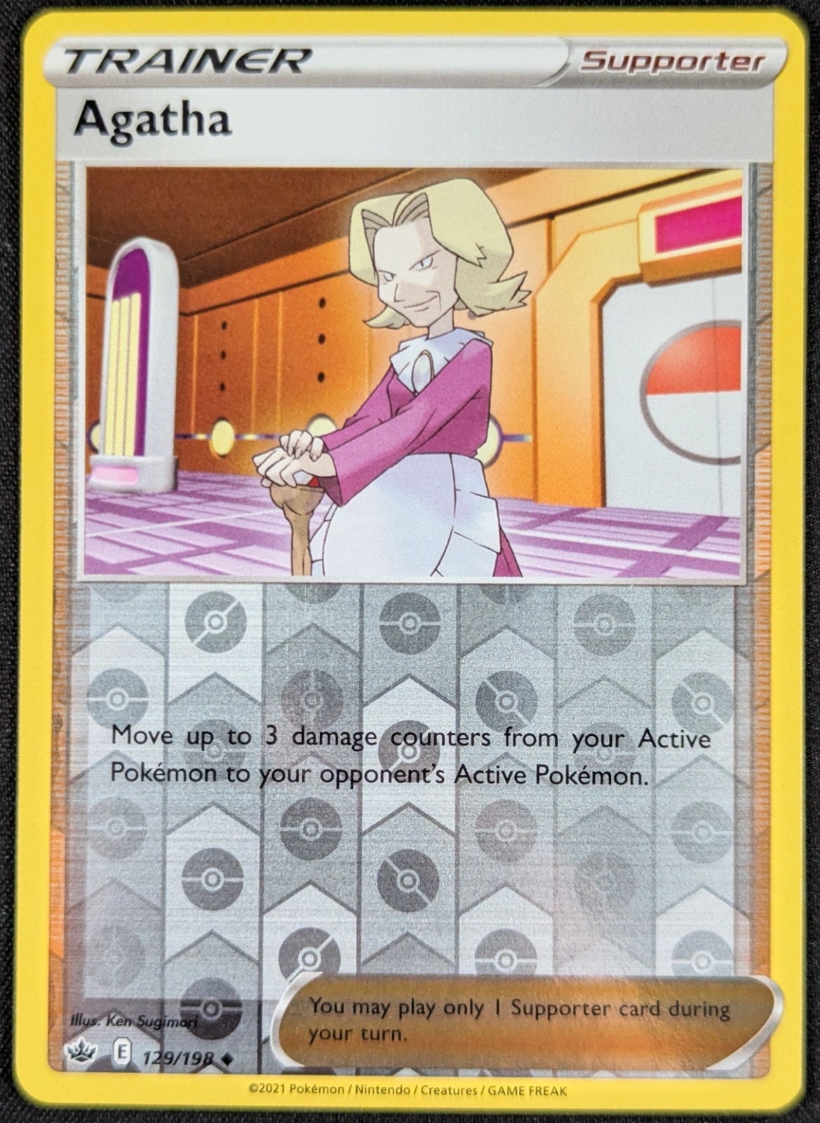 Agatha 2021 Chilling Reign Reverse Holo Pokemon Card 129/198 (NM)