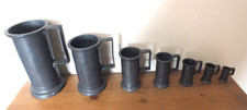 Pewter - 7 good Antique Pewter measures (Ref. 2977)