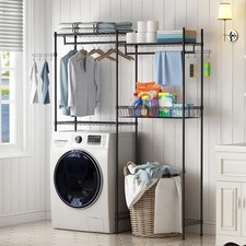 Over The Washer and Dryer Storage Shelf, Laundry Room Organization Rack Black