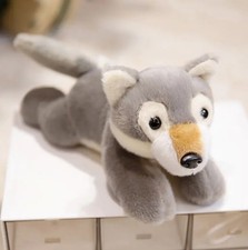 Gray Wolf Plush Toy 8" Cute Stuffed Animal Doll Kids Birthday Gifts