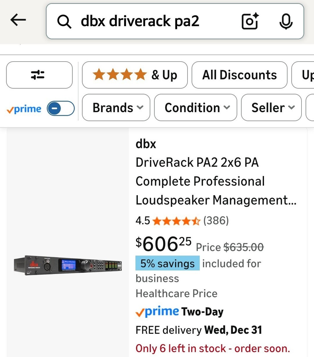 dbx DriveRack PA2 Multi-Effects Processor - Black for sale online