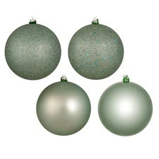 Vickerman N590840 3 in. Gray Mint 4 Finish Ornament Assortmentt - Box of 16