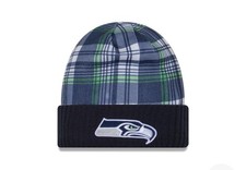Seattle Seahawks Cold Weather Statement Knit Beanie Plaid New Era One Size