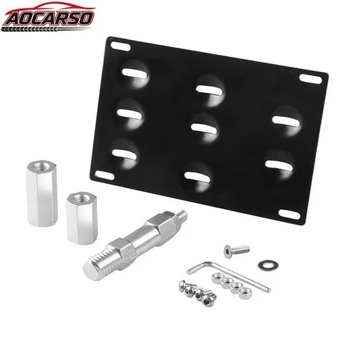 For 2014-2018 BMW 2-Series 220i 230i F22 Front Bumper Tow Hook License Plate Mount Bracket 