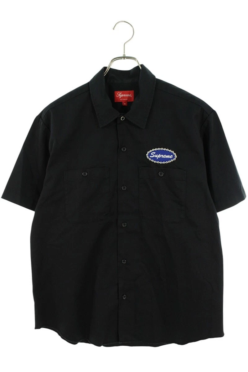 Chemise de travail Supreme taille S 20AW cloutée patch S logo clouté patchwork courte S