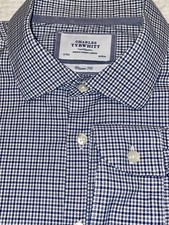 Charles Tyrwhitt Dress Shirt Mens 18/35 Classic Fit Button Up Blue Gray Check