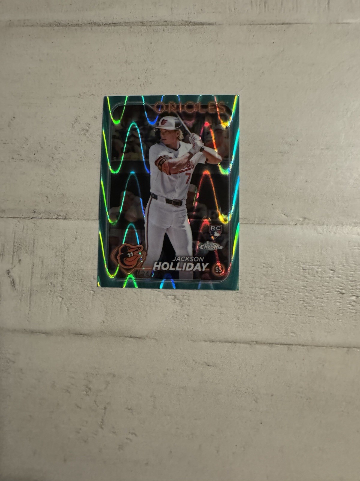 2024 Topps Chrome - Jackson Holliday #88 Aqua Raywave Refractor /199 (RC)