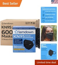 600-Pack KN95 Face Masks, Individually Wrapped, Disposable Dust Mask, Black