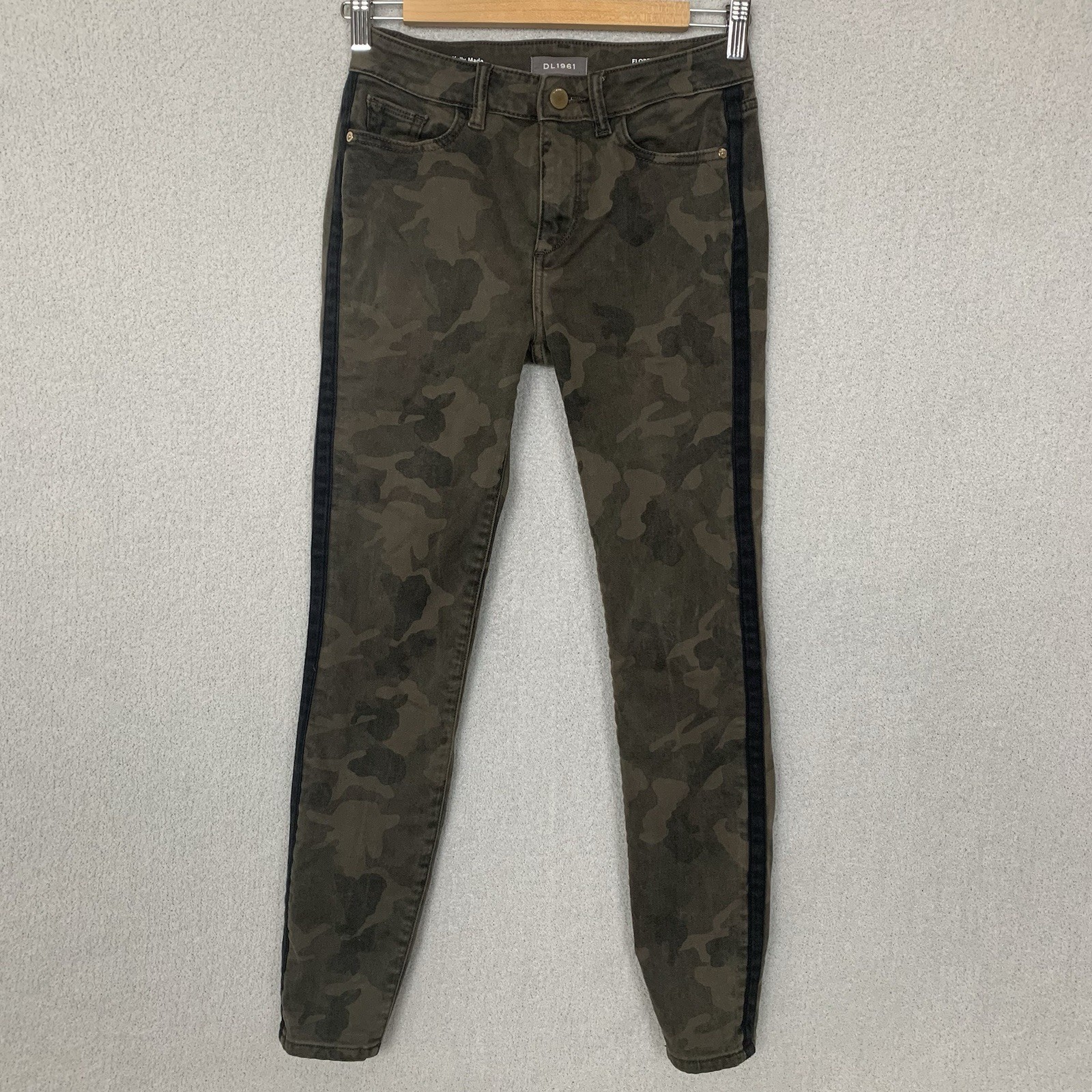 DL1961 Florence Ankle Jeans Womens 24 (27x26) Mid Rise Skinny Stretch Camo Print