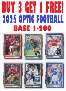 2025 Donruss Optic Football (BUY 3 GET 1 FREE) You Pick/Complete Your Set 1-200