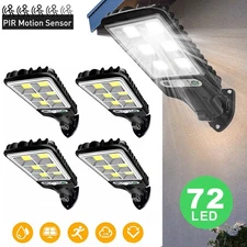 4PCS Solar Wall Light LED Motion Sensor Bright Flood Street Lamp 3 Mode Outdoor