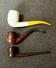 Vintage Briar Smoking Pipes Set x3 Imperial Old Briar Colt London Made + Stand
