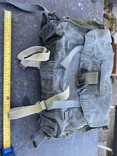 vintage army canvas bag backpack rucksack