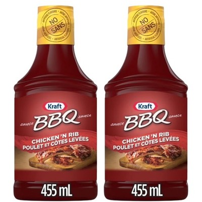 Kraft Chicken & Rib BBQ Sauce, 455ml (2 Pack)  -  FREE SHIPPING