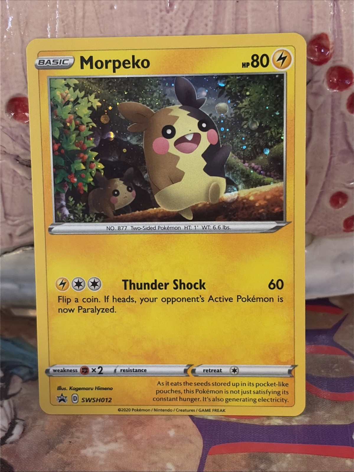Morpeko SWSH012 Sword & Shield Black Star Promo Holo Mew Tail SWIRL Nm