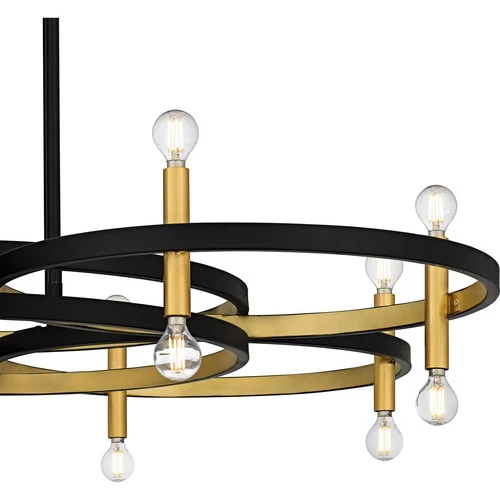 Matte Black  Chandelier from the Winsland Collection - Picture 5 of 6