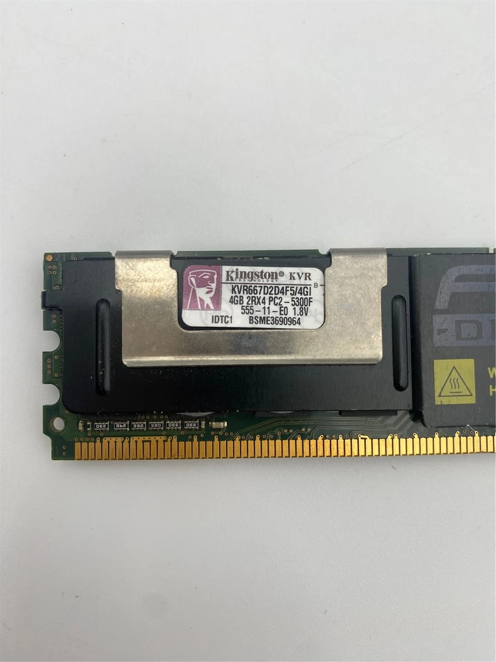 Kingston 4GB 512M x 72-Bit PC2-5300 CL5 ECC 240-Pin FBDIMM KVR667D2D4F5/4GI - Image 3 of 4