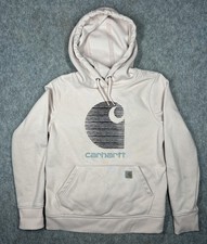 Carhartt Rain Defender Hoodie Pink Relaxed Fit Logo Pullover Sweatshirt Small
