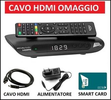 Decoder Ricevitore Satellitare Certificato Tivusat HD Con Scheda Tessera Tv Sat 