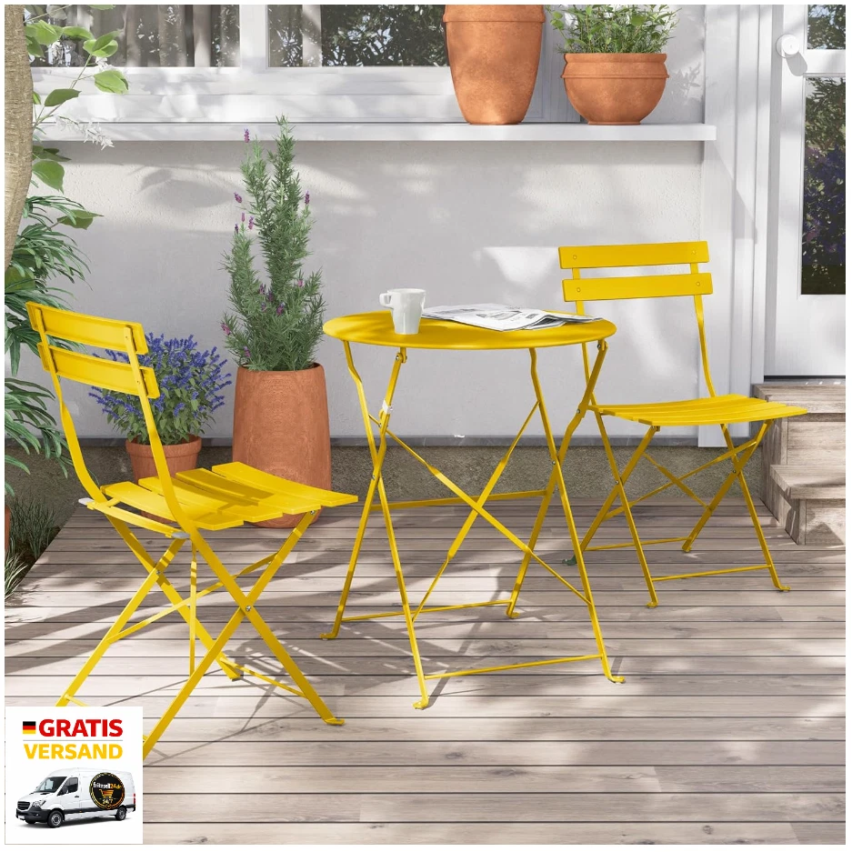 Bistro Set 3 Stck Gartenmöbel Set Sitzgruppe 2 Stühle 1 Tisch