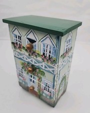 Delton Fine Collectibles Mini tiroir de chalet en bois 6’’ maison peinte à la main