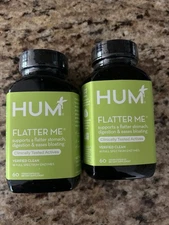 HUM Flatter Me Supports A Flatter Stomach Digestion  Bloating 2 Bottles Exp 8/25