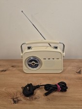 Bush Classic - Mini Portable Vintage Style AM/FM/AUX Radio - Cream - JN 7024
