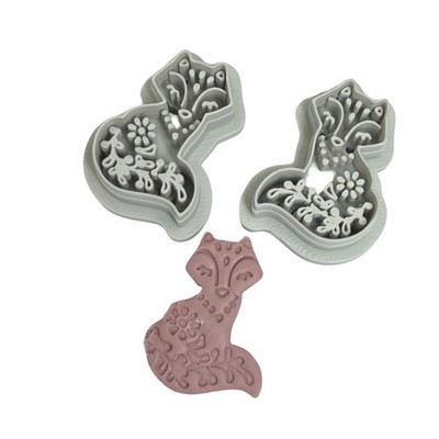 Volkskunst Fuchs Polymer Clay Cutter | 3D gedrucktes Tonwerkzeug | IrisCrafts7 UK