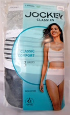 Women's Jockey 3-Pack Classic Briefs Gray Black Mix Cotton Underwear 9483 sz 11