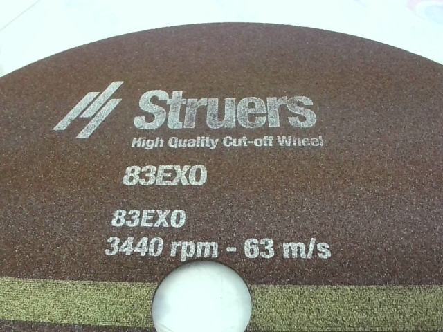 Struers 83EX0 High Quality Cut Off Wheel for Exotom & Unitom Ma - New In  Box