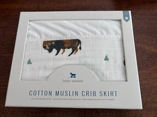 Little Unicorn Buffalo Crib Skirt Where the Buffalo Roam Cotton Muslin NEW