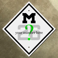 custom Michigan state route highway marker road sign 1926