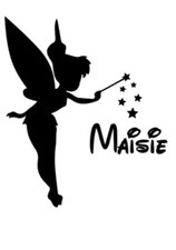 4” Tinkerbell with Personalised Name Vinyl Decal Sticker | Personalise