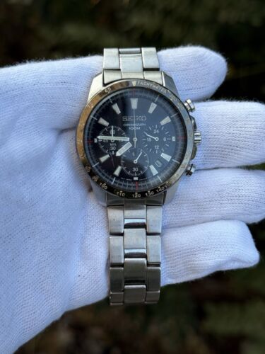 USED :::SEIKO CHRONOGRAPH 100M DATE SSB031 6T63-00D0 WRISTWATCH GOOD CONDITION - Picture 3 of 8