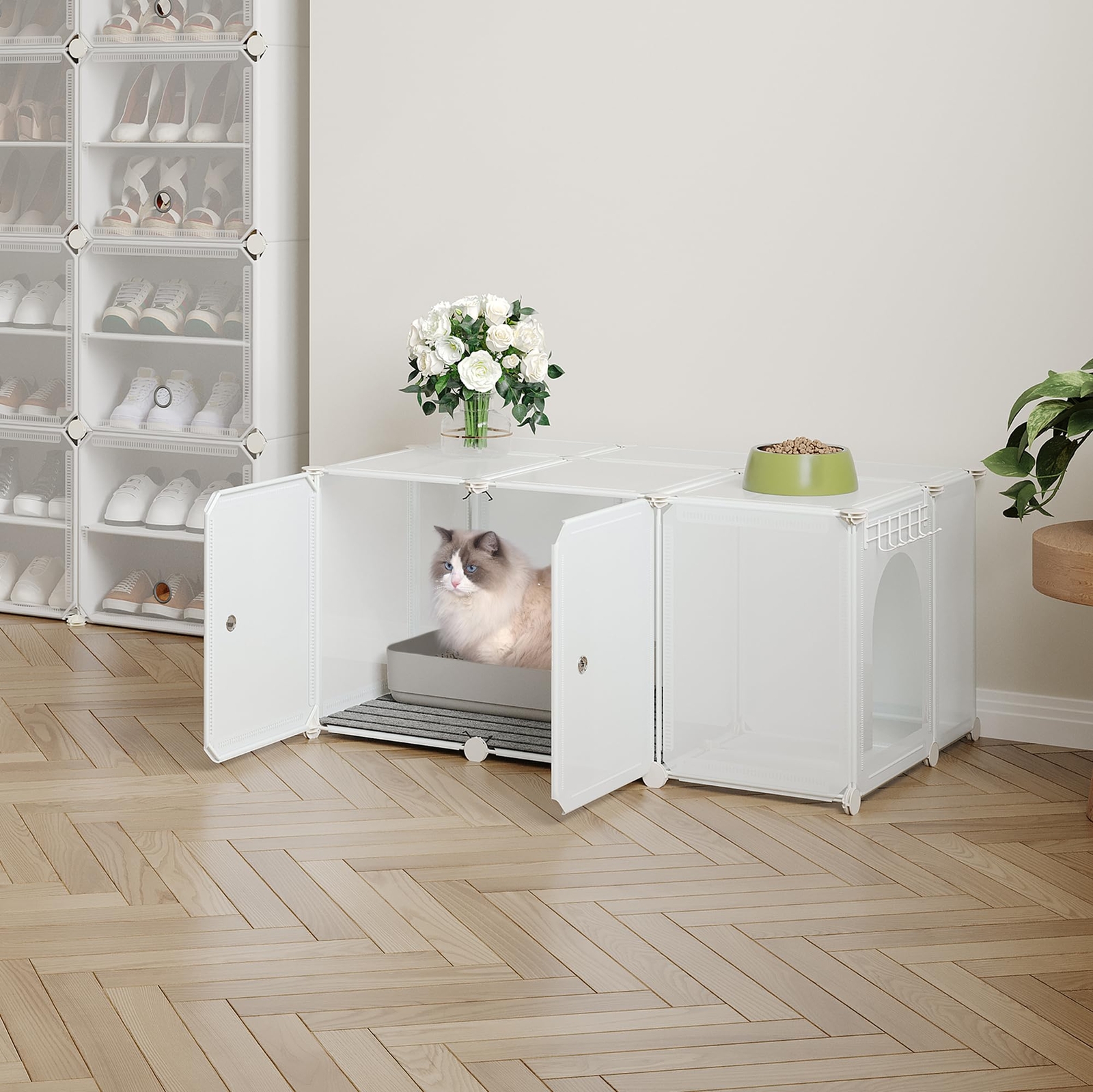 Cat Litter Box Enclosure, Small Pet Enclosure, Cat Litter Box Furniture with ...