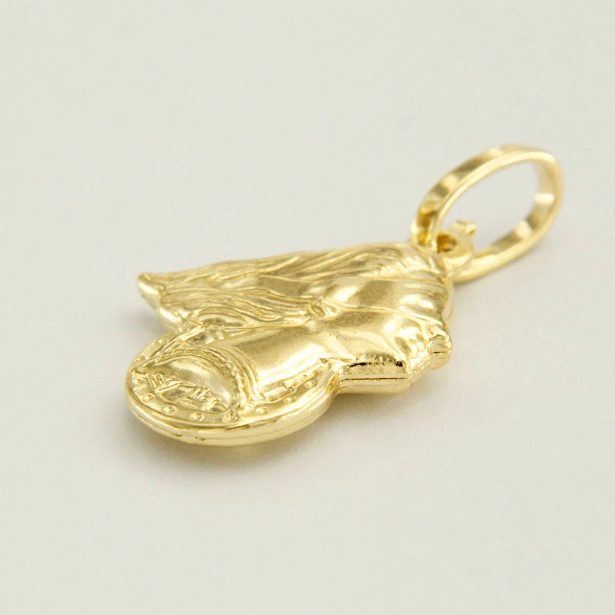 18k Solid Yellow GOLD Lady Goddess of Fortuna Fortune Good Luck Pendant Charm