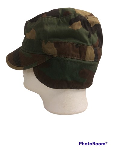 Proper Intl Inc Woodland Camoflage BDU Cap Camoflage Pattern Printed Sz 7 1/4 - Bild 8 von 11