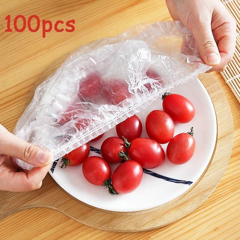 Food Elastic Wrap Plastic Covers Bowl Cover Reusable Storage Disposable  100pcs