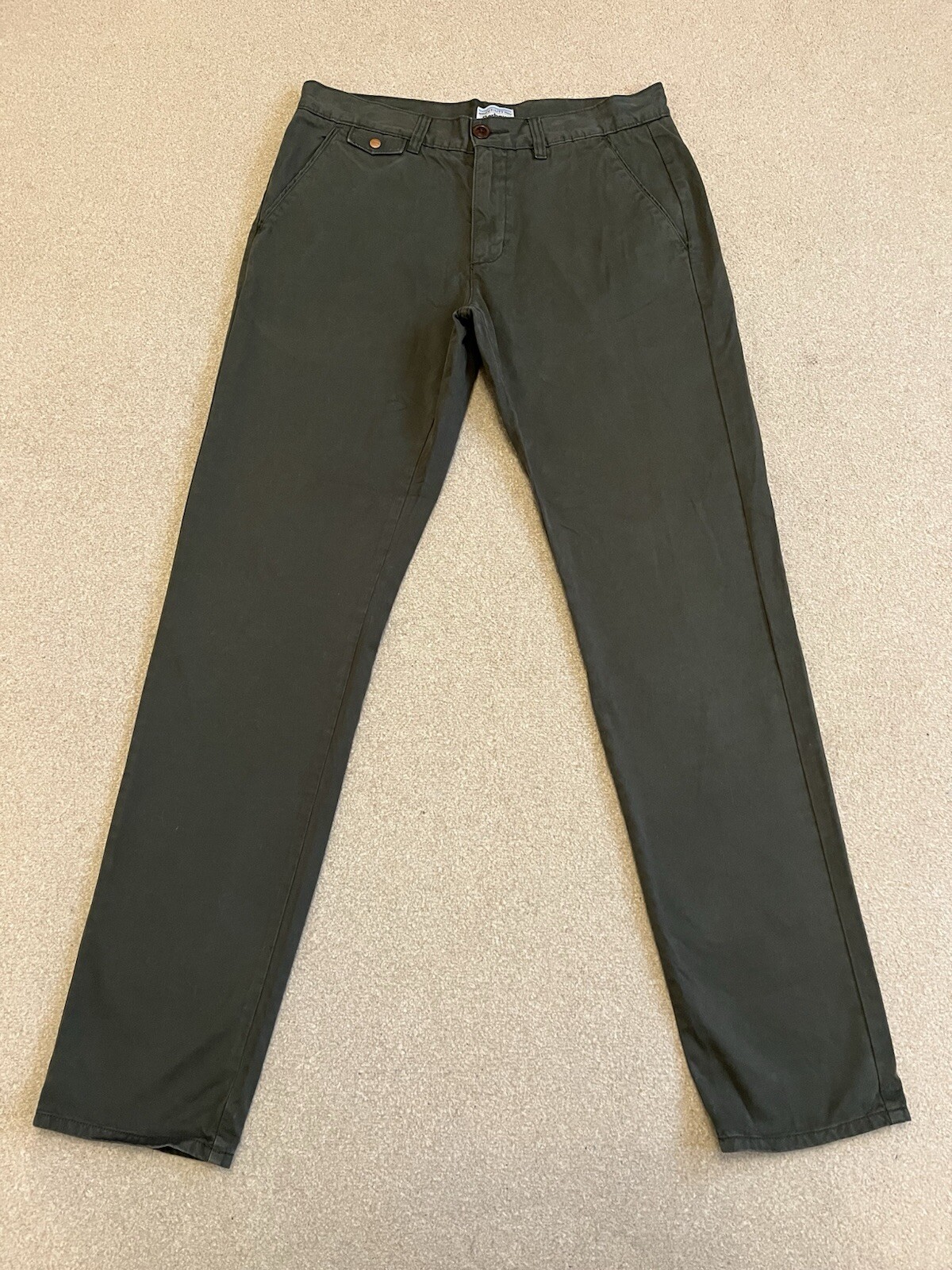 Barbour Utility Chinos Mens Khaki Green Size W34 L34