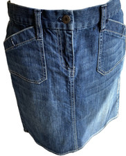 New York  Co DENIM SKIRT Size 8 Blue Four Pocket Vent Back 18.25 Inch 33 Waist