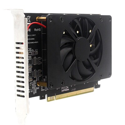 4 Disk M.2 NVME M KEY SSD To PCIe 4.0 X16 Adapter with Heat Sink 4 X 32Gbps USAs