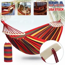 2 Person Double Camping Hammock Chair Bed Outdoor Hanging Swing Sleeping Garden