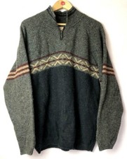 Woolrich 1/4 zip wool sweater Men's sz. Large Gray Made in the USA