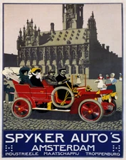 SPYKER AUTO'S AMSTERDAM DUTCH AUTOMOBILE CAR VINTAGE POSTER REPRO FREE S/H