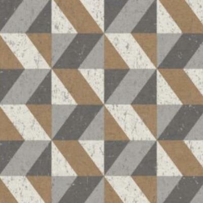FD25312 - Architecture Geometric Cork Triangles Copper Fine Decor Wallpaper