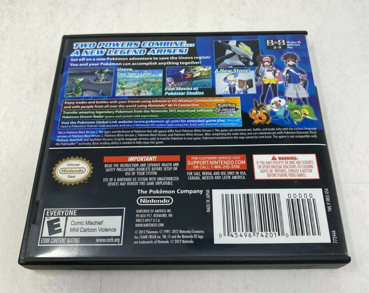 Case and Manual Only NO GAME OEM Pokemon Black Version 2 Nintendo