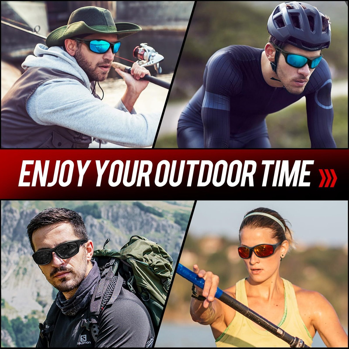 LINVO Polarized Sunglasses For Men & Women - Square Frame UV400 Driving Shades