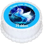 Unicorn Horse Pony Pre-cut Round Edible Icing Cake Topper Image