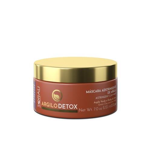Green Clay Astringent Mask Sorali ARGILLO DETOX - 200GR for Deep Treatment - Picture 2 of 9